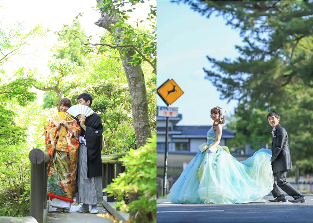 フォトウェディング・結婚式前撮り_フォトスタジオワタナベ(渡辺写真館)_奈良_フォトウェディングロケ_ロケーション撮影2着